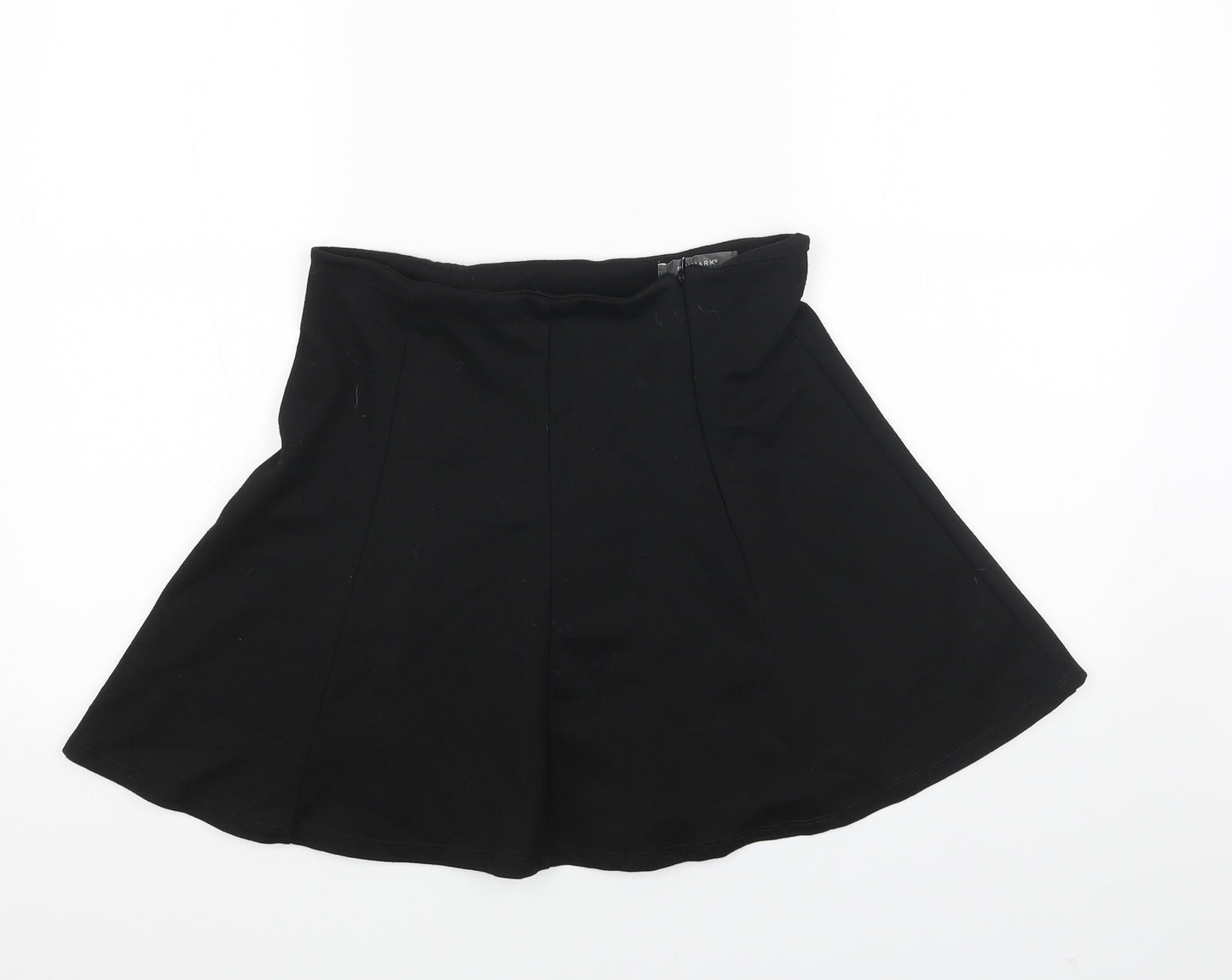 Primark Womens Black Polyester Skater Skirt Size 10 Zip