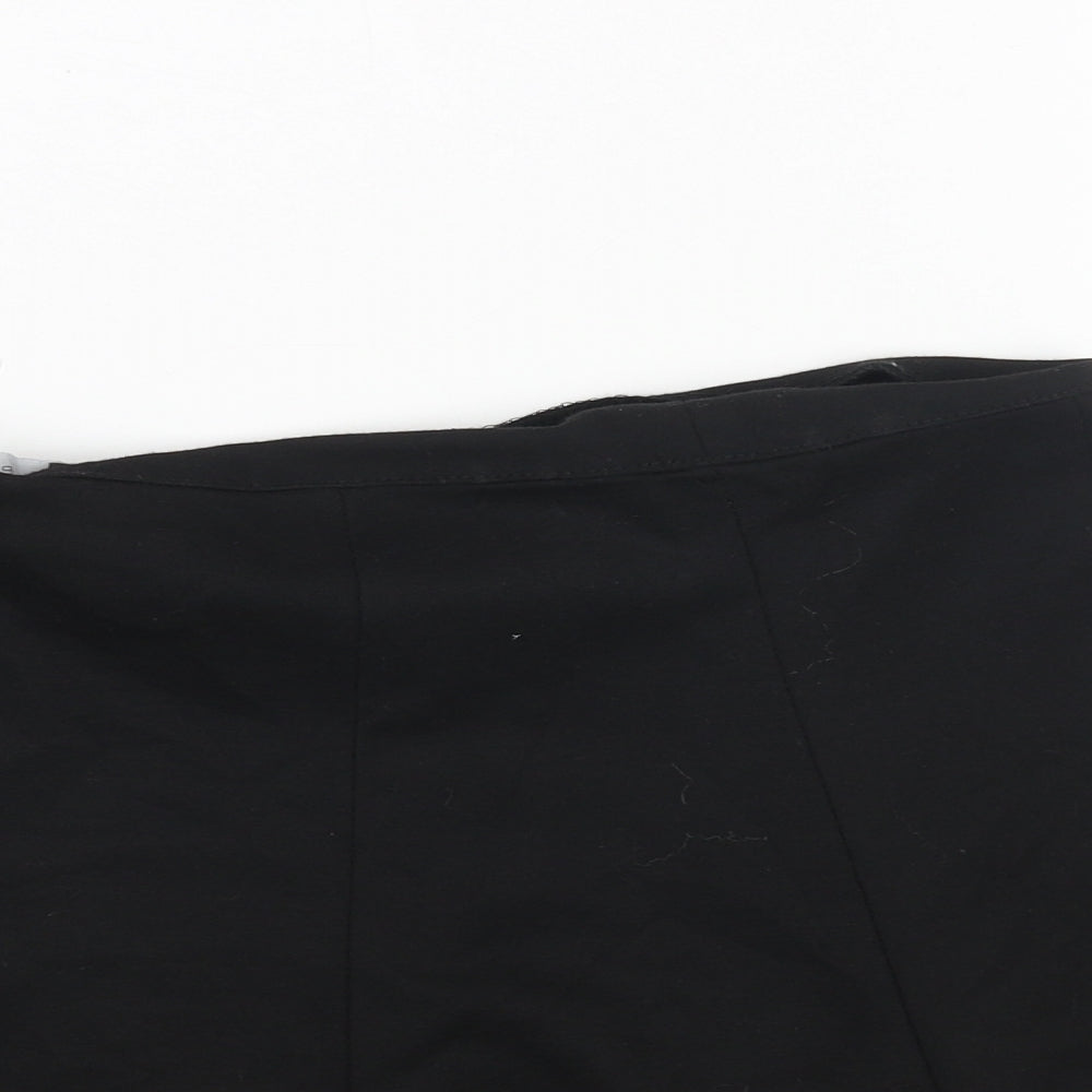 Primark Womens Black Polyester Skater Skirt Size 10 Zip