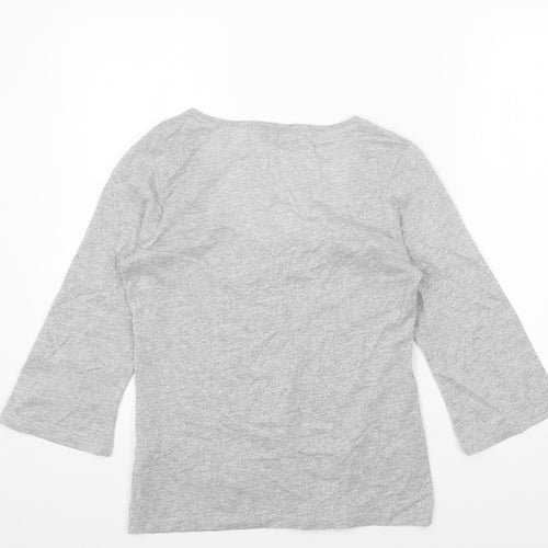 Per Una Womens Grey Scoop Neck Geometric Polyester Pullover Jumper Size 12