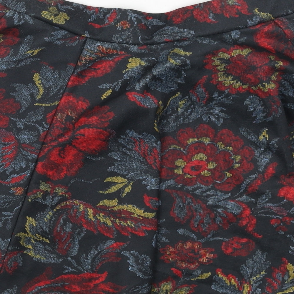 Primark Womens Red Floral Polyester Skater Skirt Size 8
