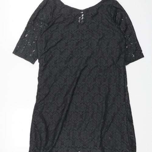 Dorothy Perkins Womens Grey Floral Polyester A-Line Size 14 Round Neck Pullover