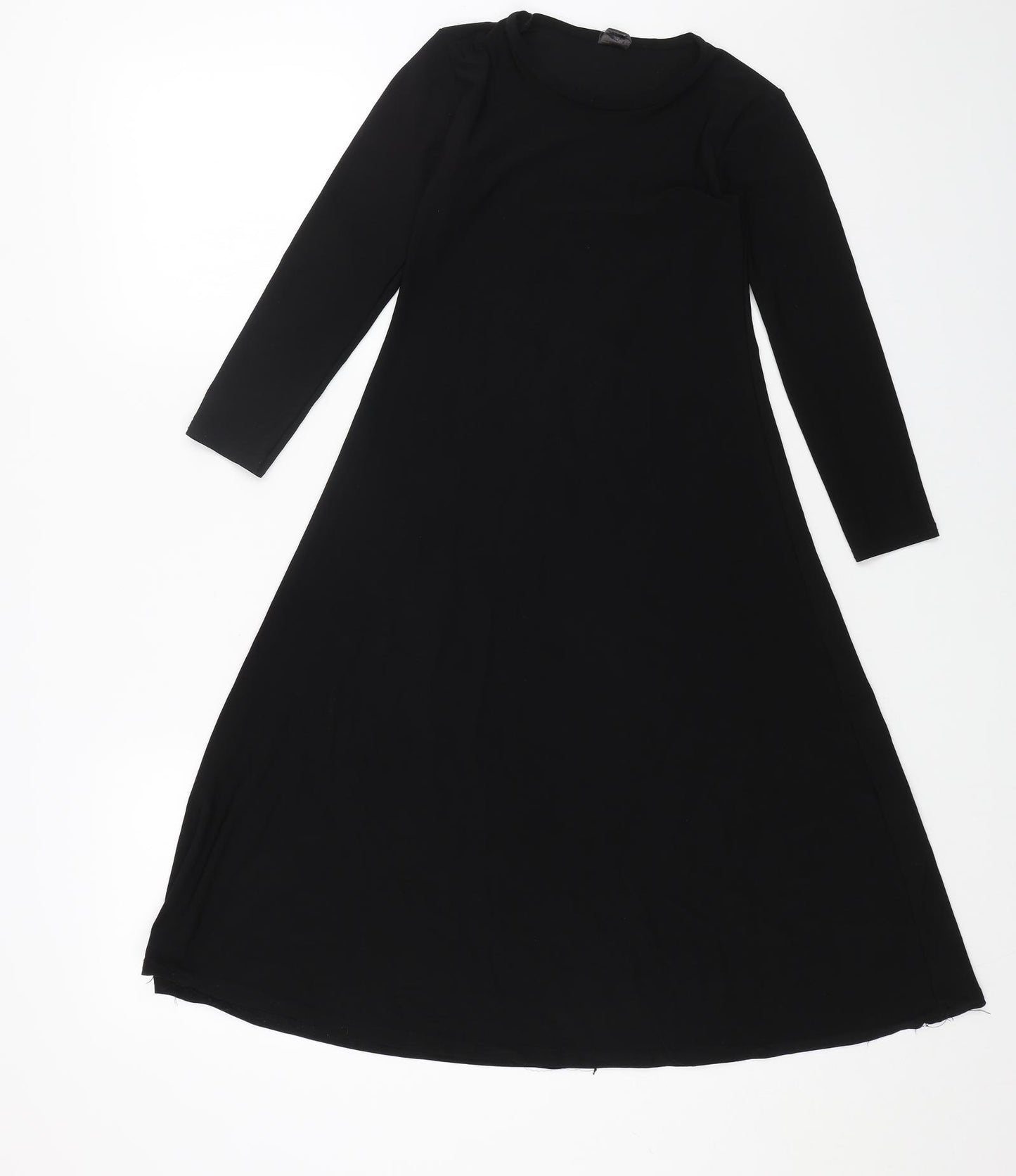 Preworn Womens Black Polyester Trapeze & Swing Size 12 Round Neck Pullover