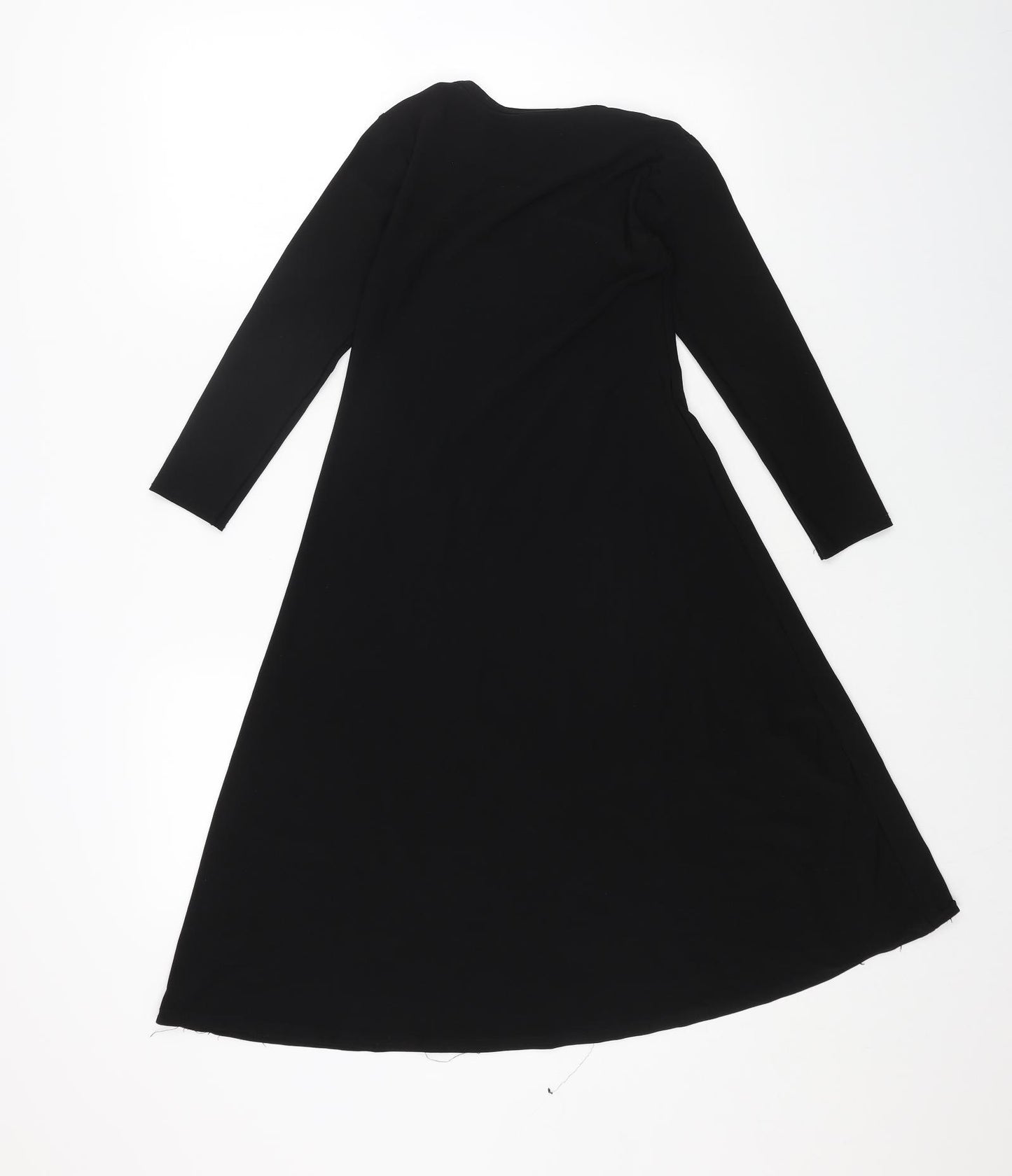 Preworn Womens Black Polyester Trapeze & Swing Size 12 Round Neck Pullover