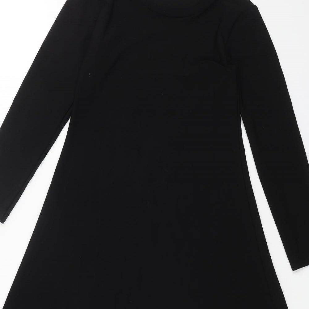 Preworn Womens Black Polyester Trapeze & Swing Size 12 Round Neck Pullover