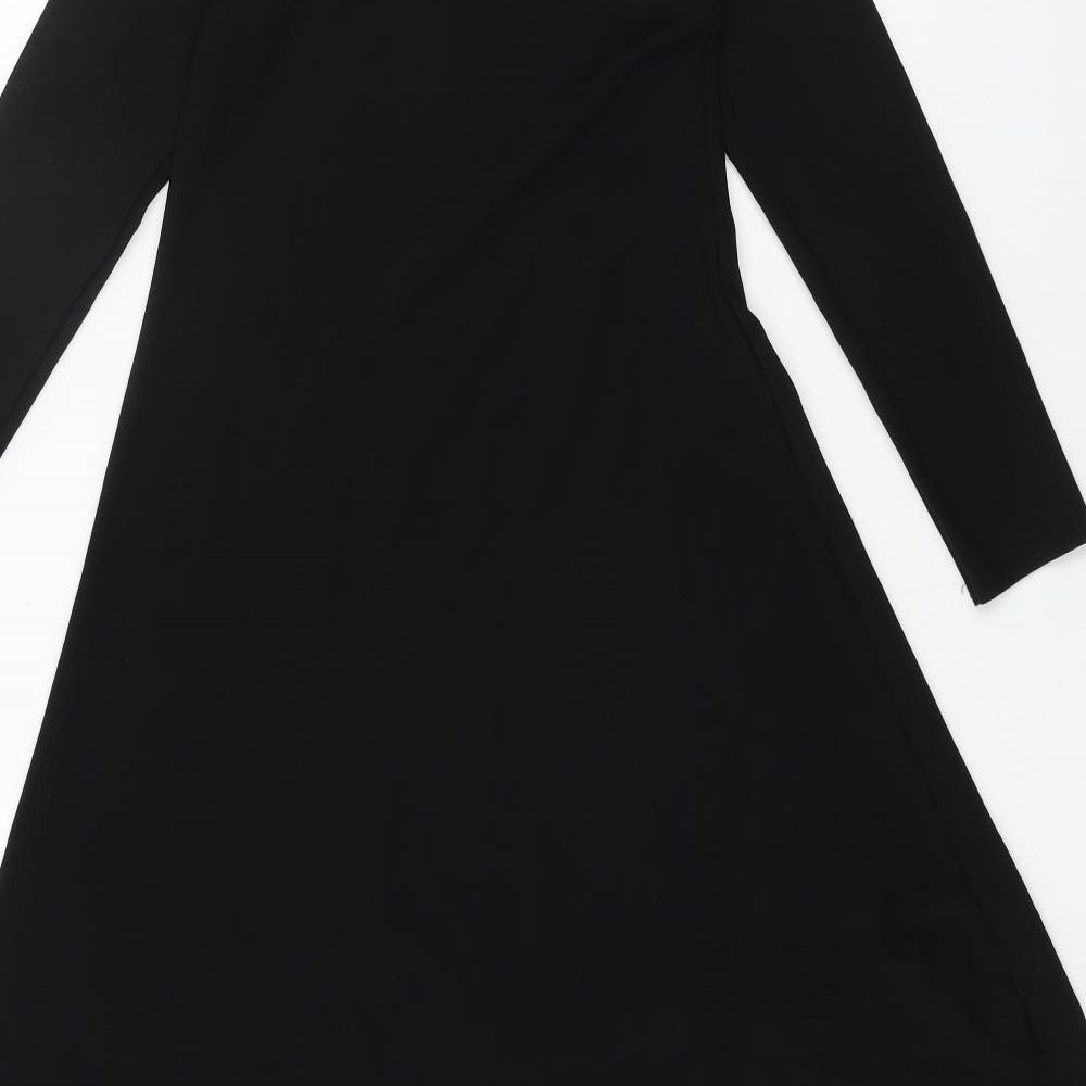 Preworn Womens Black Polyester Trapeze & Swing Size 12 Round Neck Pullover