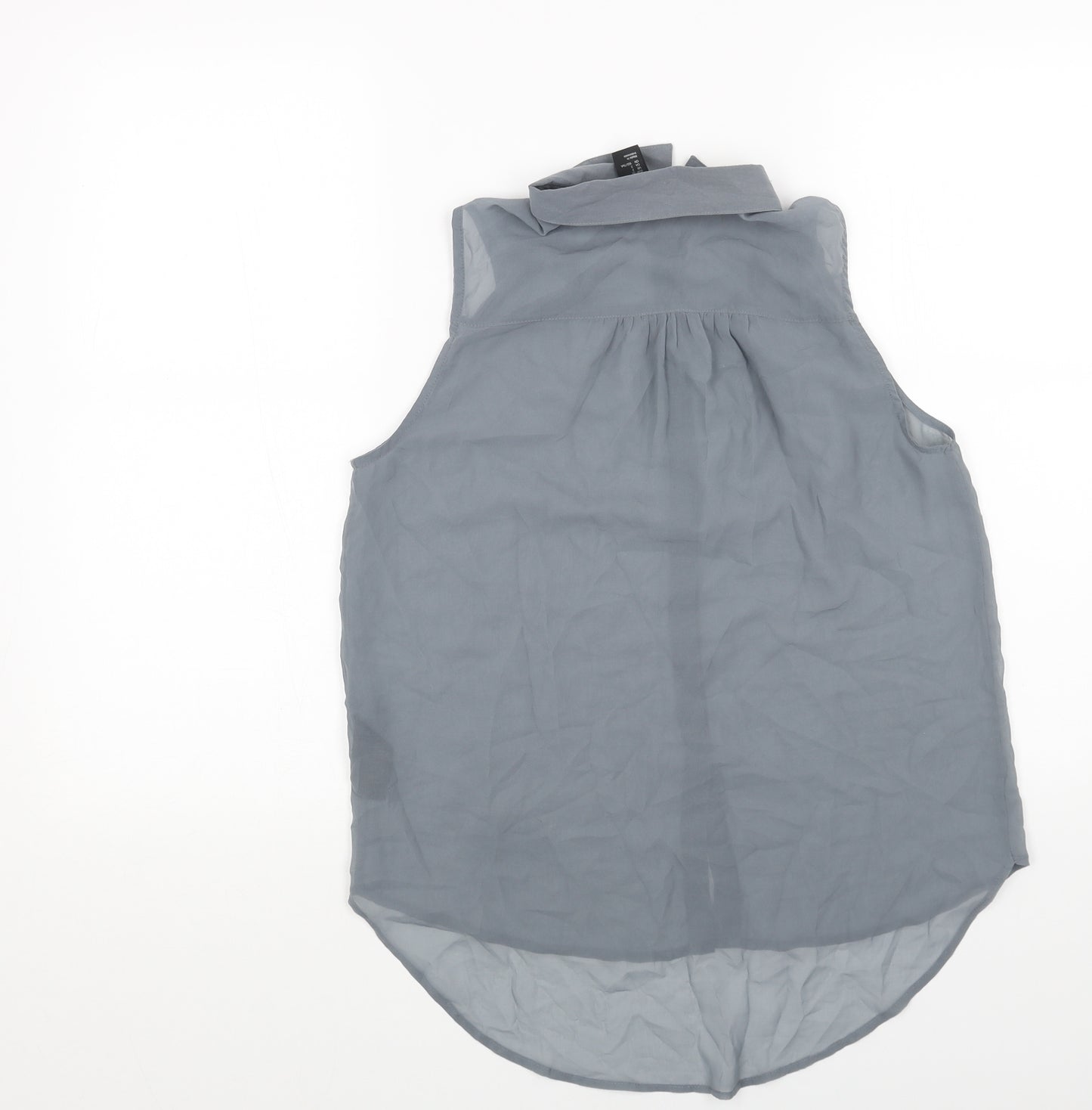 H&M Womens Grey Polyester Basic Tank Size 4 Collared