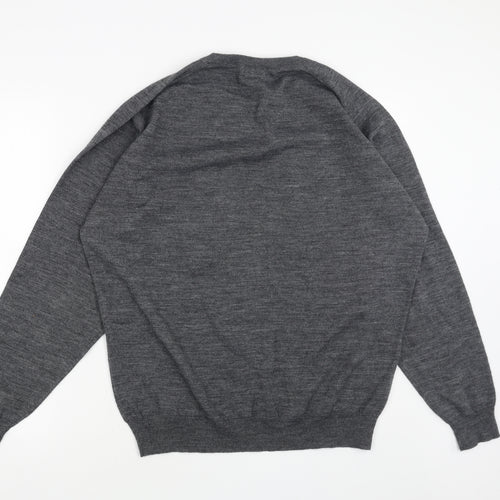 WOOLSEY Mens Grey Round Neck Acrylic Pullover Jumper Size XL Long Sleeve