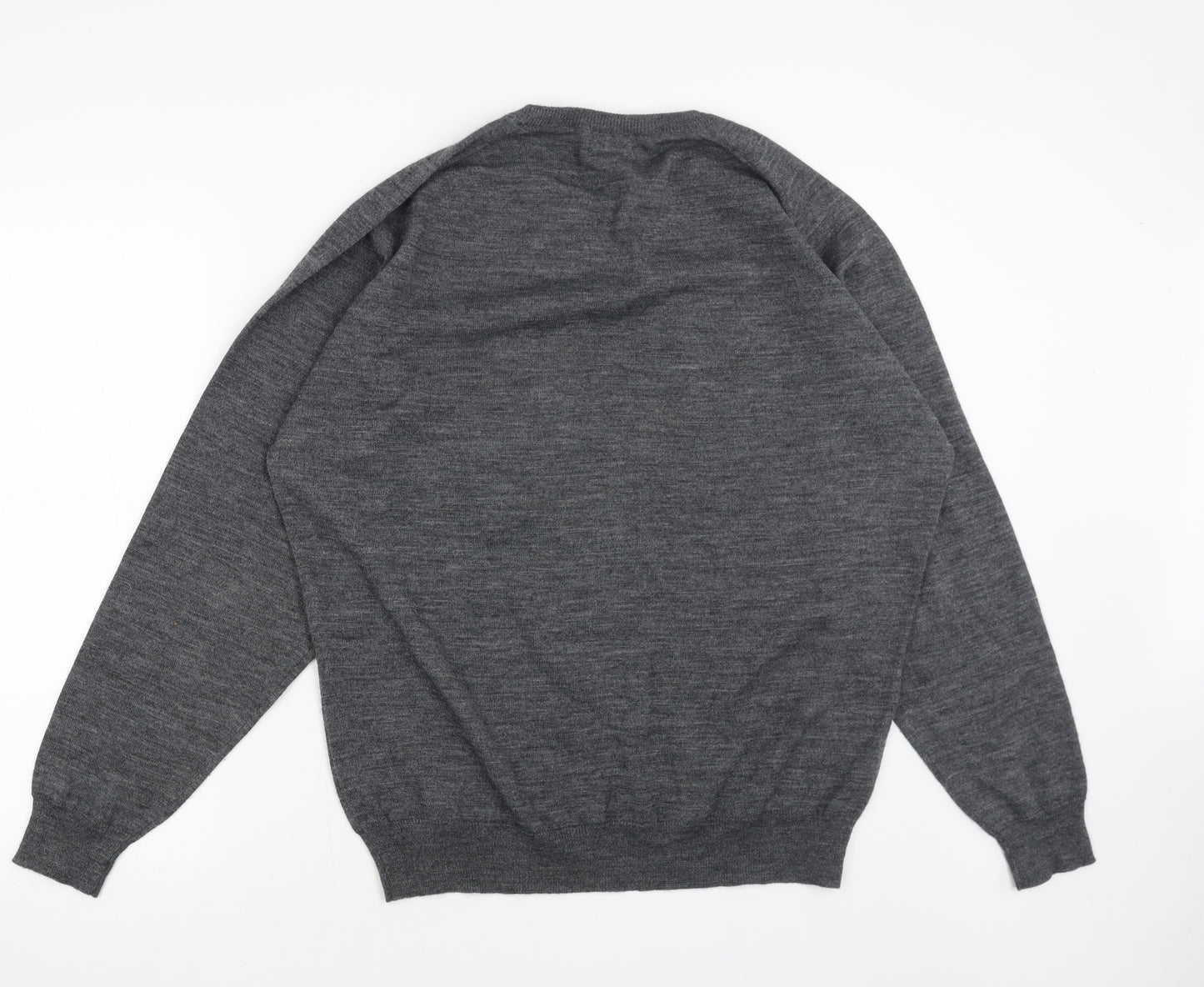 WOOLSEY Mens Grey Round Neck Acrylic Pullover Jumper Size XL Long Sleeve