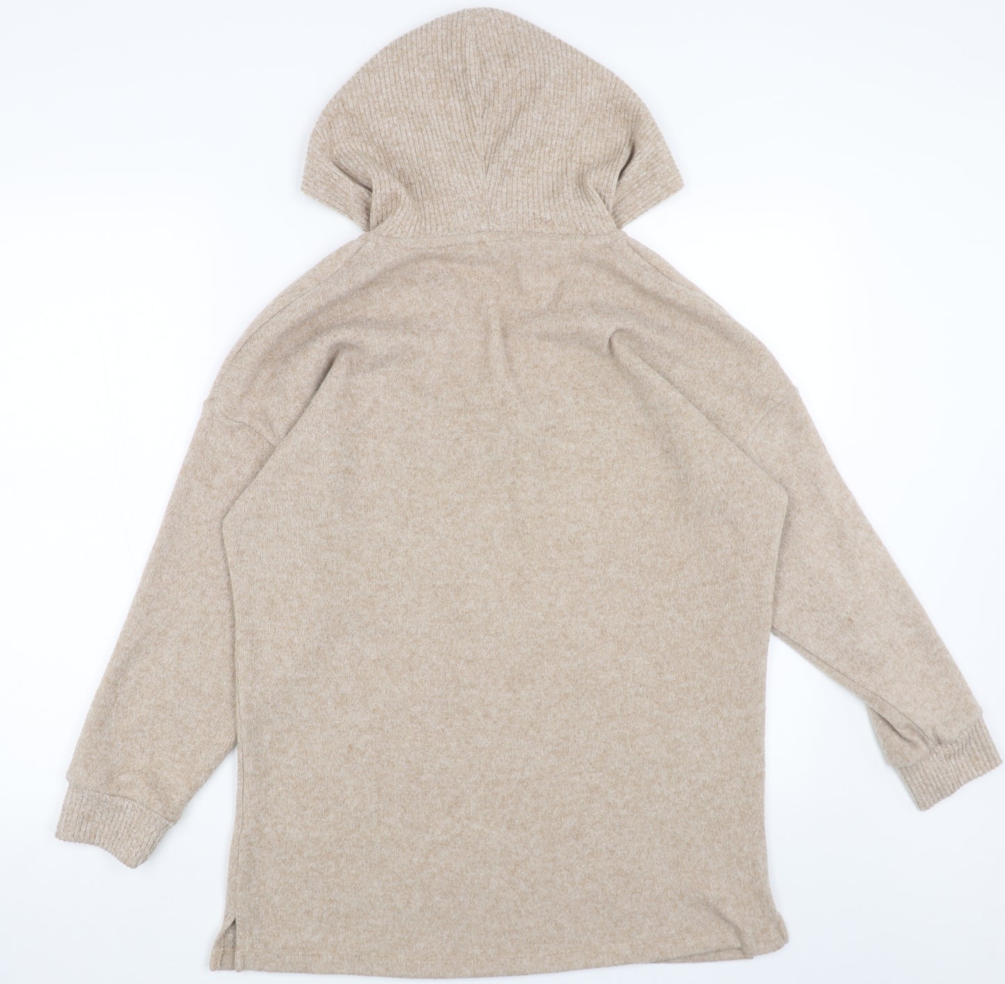 Nutmeg Womens Beige Polyester Pullover Hoodie Size 12 Pullover