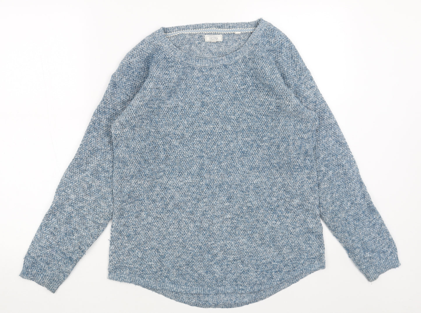 Fat Face Womens Blue Round Neck Cotton Pullover Jumper Size 8