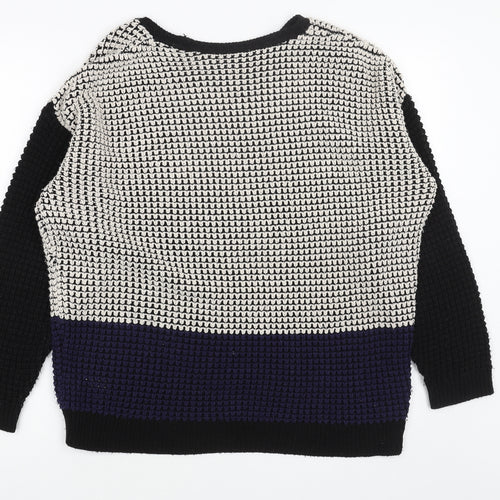 Topshop Womens Black Round Neck Acrylic Pullover Jumper Size 8