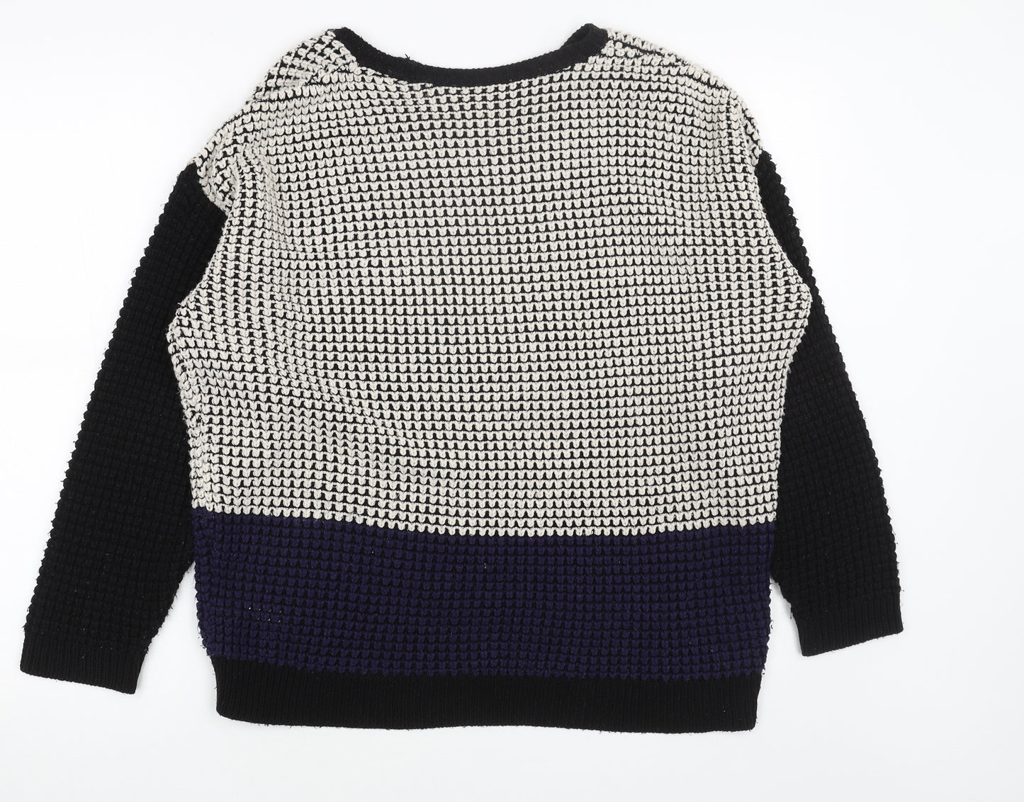 Topshop Womens Black Round Neck Acrylic Pullover Jumper Size 8