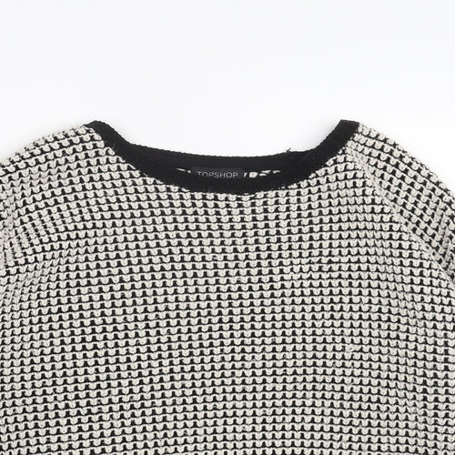 Topshop Womens Black Round Neck Acrylic Pullover Jumper Size 8