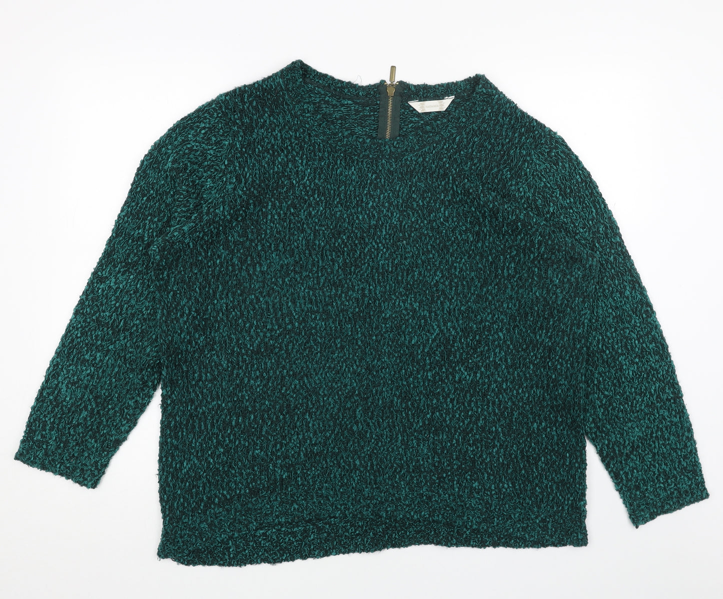 BHS Womens Green Round Neck Acrylic Pullover Jumper Size 22