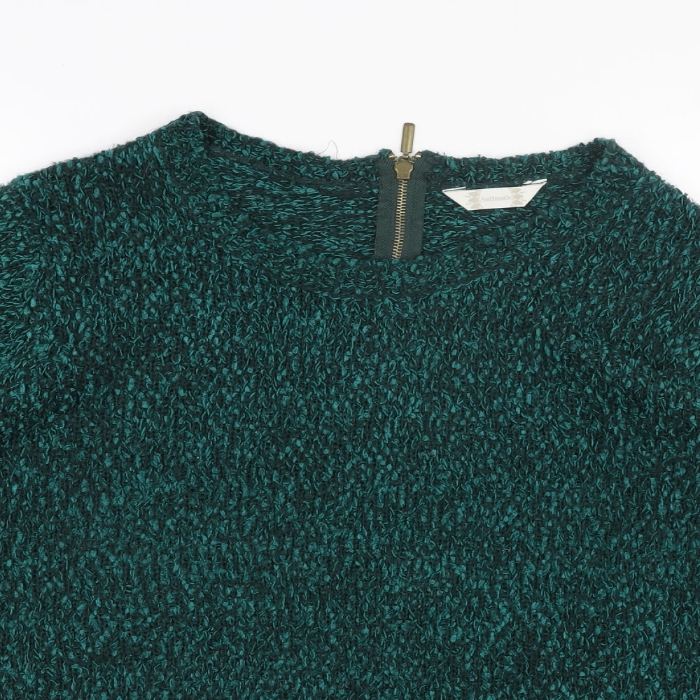 BHS Womens Green Round Neck Acrylic Pullover Jumper Size 22