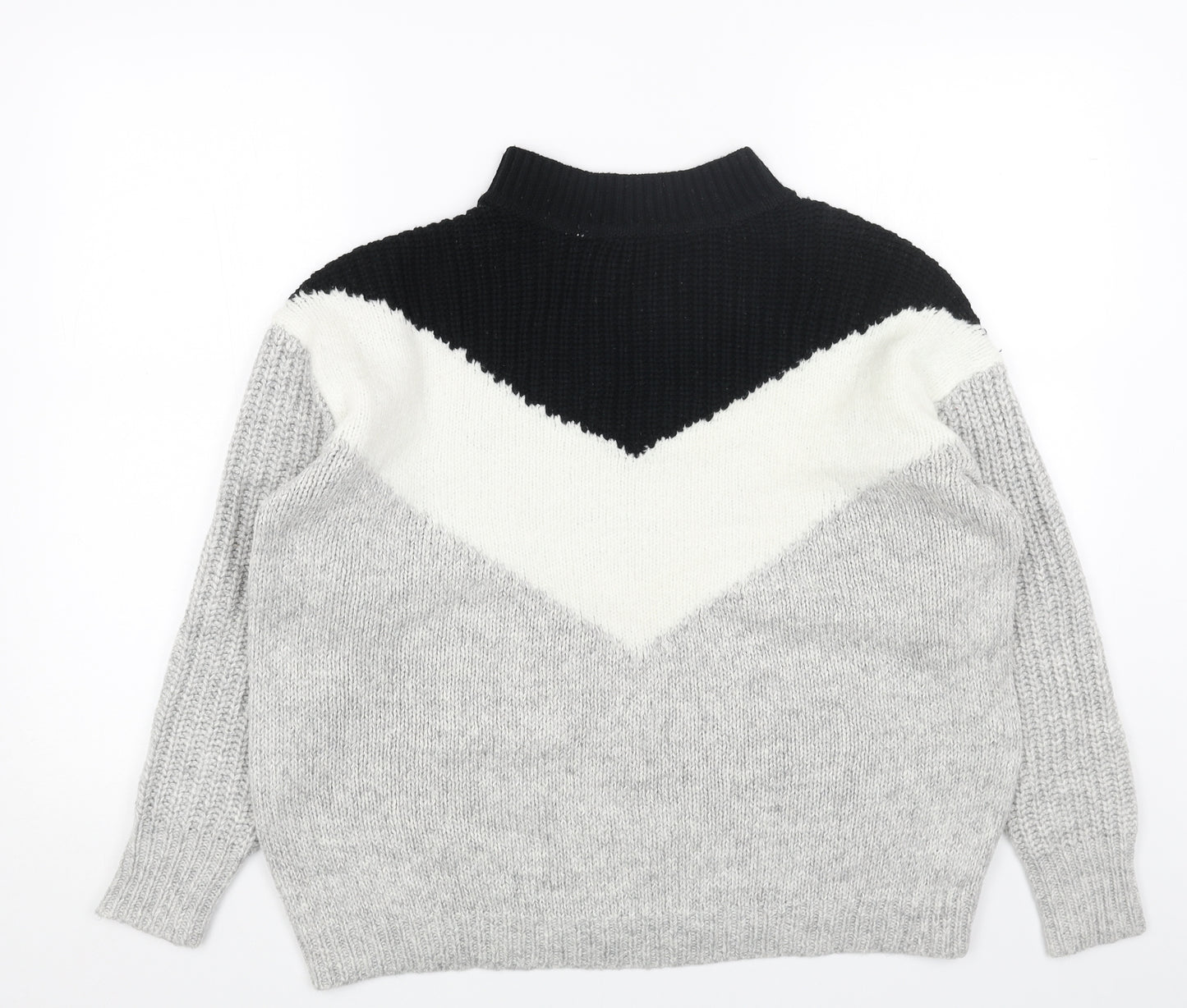 Matalan Womens Grey Mock Neck Acrylic Pullover Jumper Size M