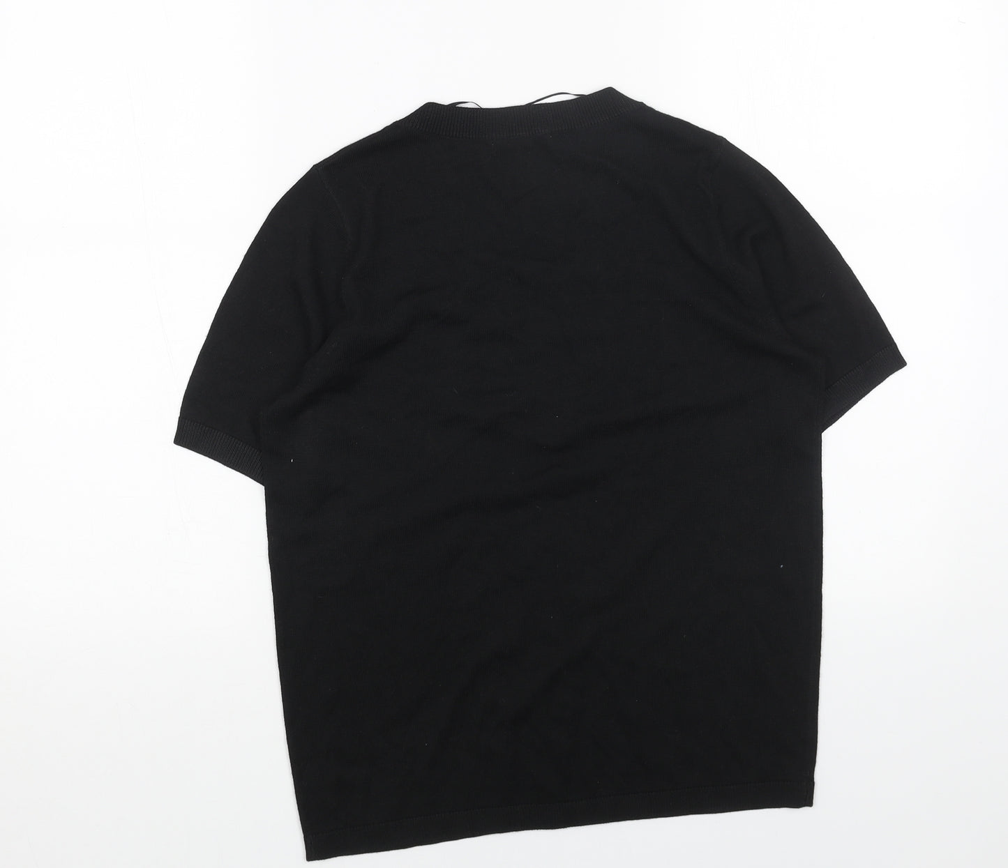 TU Womens Black V-Neck Viscose Pullover Jumper Size 12
