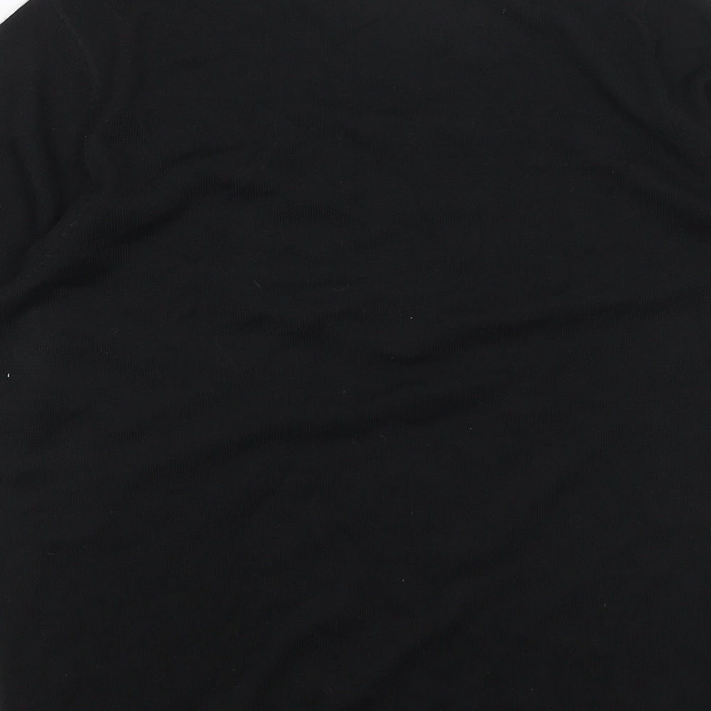 TU Womens Black V-Neck Viscose Pullover Jumper Size 12