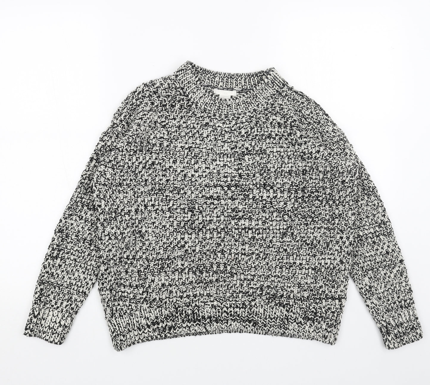 H&M Womens Grey Round Neck Cotton Pullover Jumper Size S