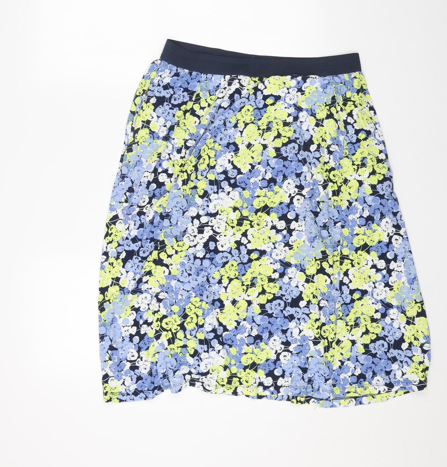 Cotton Traders Womens Blue Floral Viscose Swing Skirt Size 14