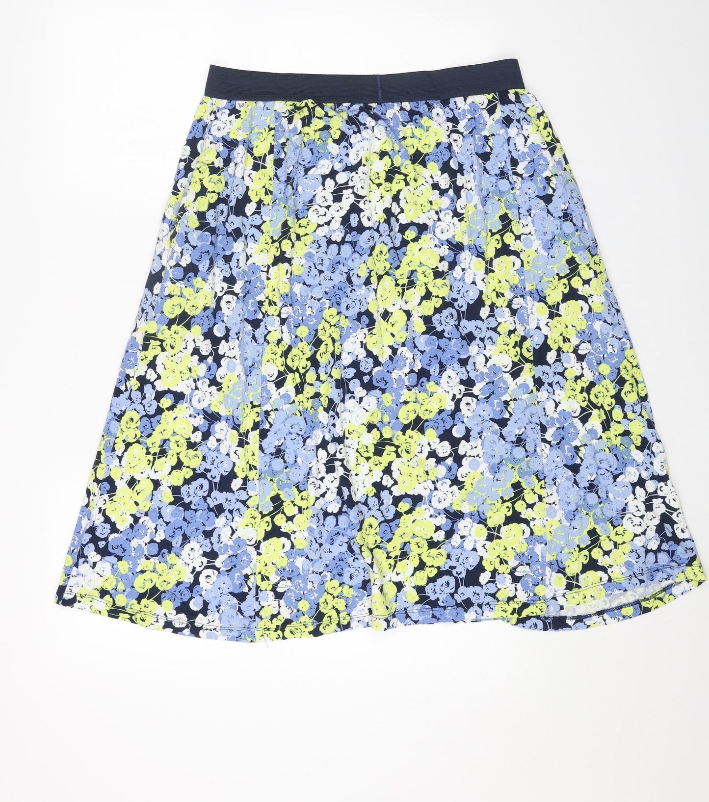 Cotton Traders Womens Blue Floral Viscose Swing Skirt Size 14