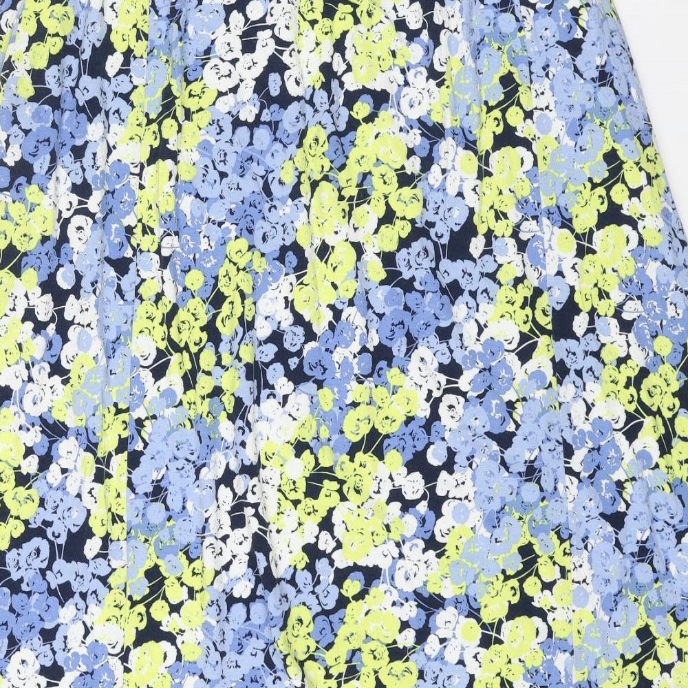 Cotton Traders Womens Blue Floral Viscose Swing Skirt Size 14