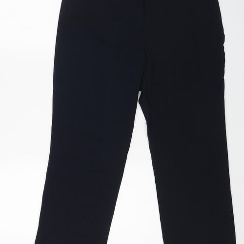 Marks and Spencer Womens Blue Polyester Dress Pants Trousers Size 14 L26 in Regular Zip