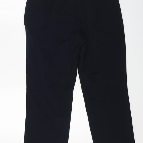 Marks and Spencer Womens Blue Polyester Dress Pants Trousers Size 14 L26 in Regular Zip