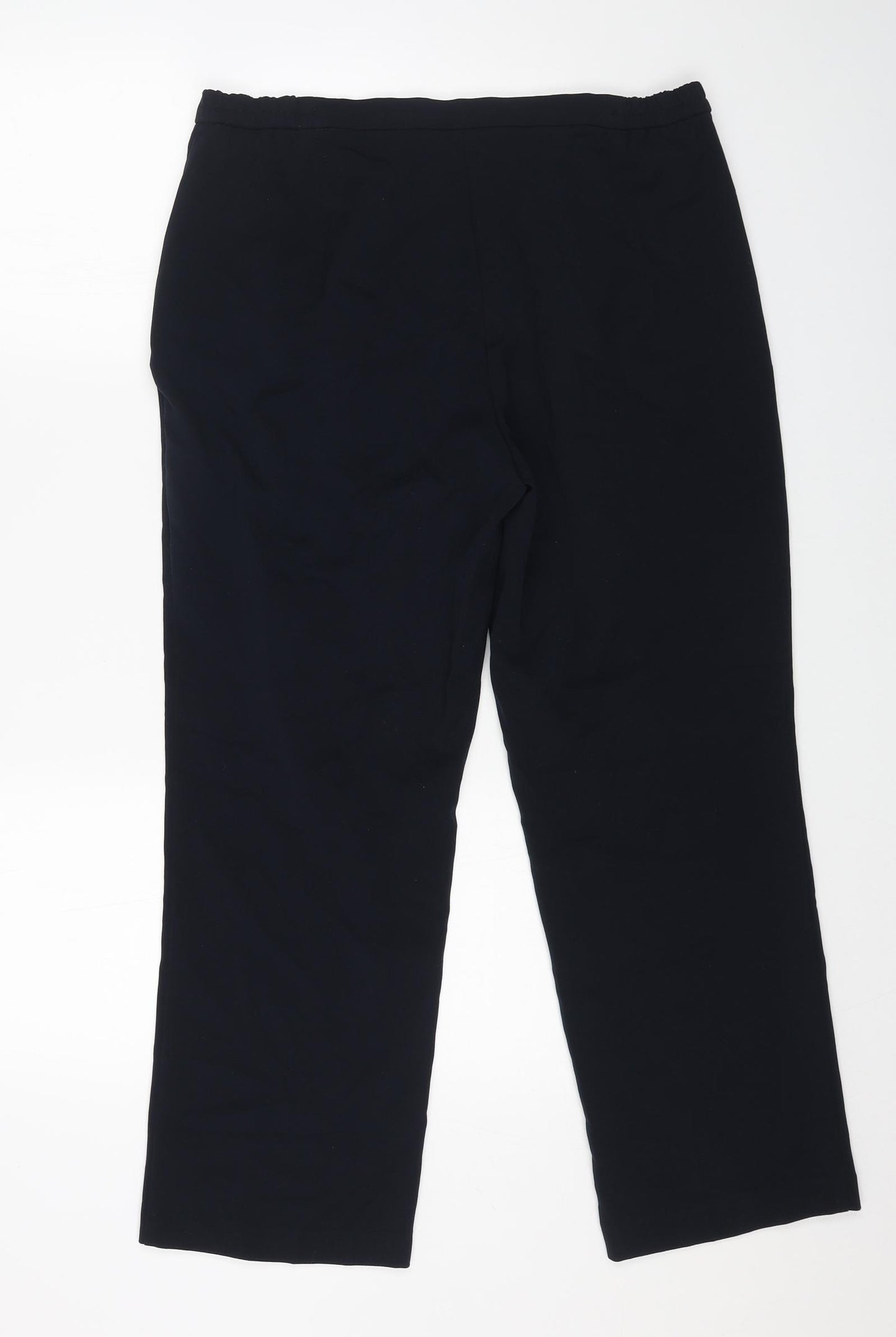 Marks and Spencer Womens Blue Polyester Dress Pants Trousers Size 14 L26 in Regular Zip
