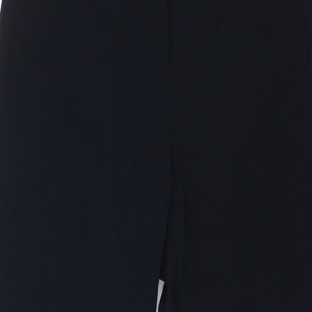 Marks and Spencer Womens Blue Polyester Dress Pants Trousers Size 14 L26 in Regular Zip