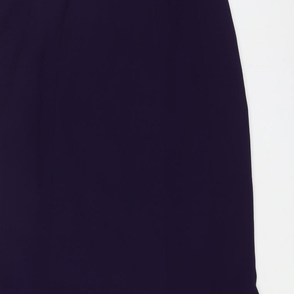 Jacques Vert Womens Purple Polyester Swing Skirt Size 12 Zip