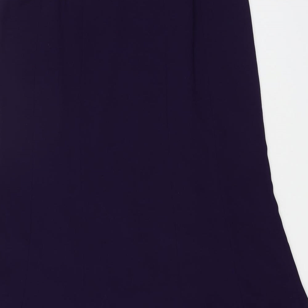 Jacques Vert Womens Purple Polyester Swing Skirt Size 12 Zip