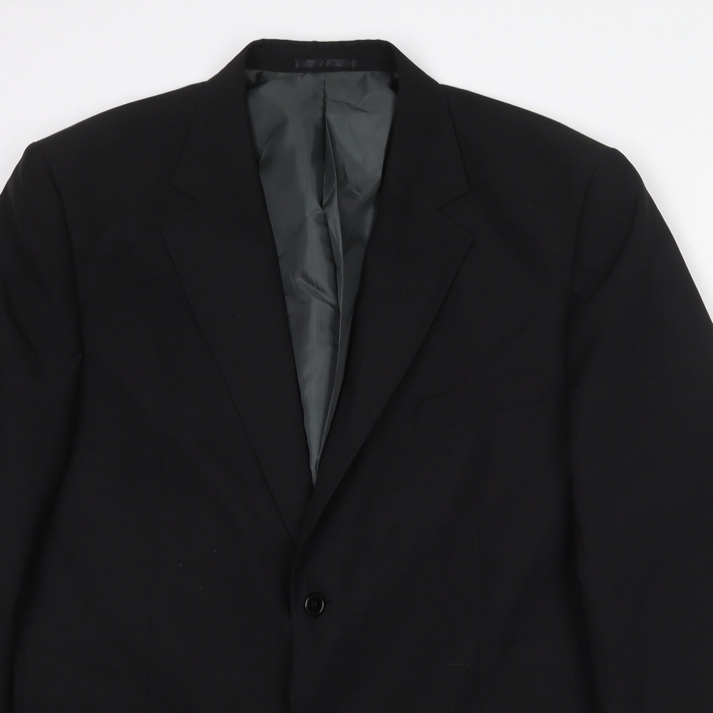 F&F Mens Black Polyester Jacket Blazer Size 46 Regular