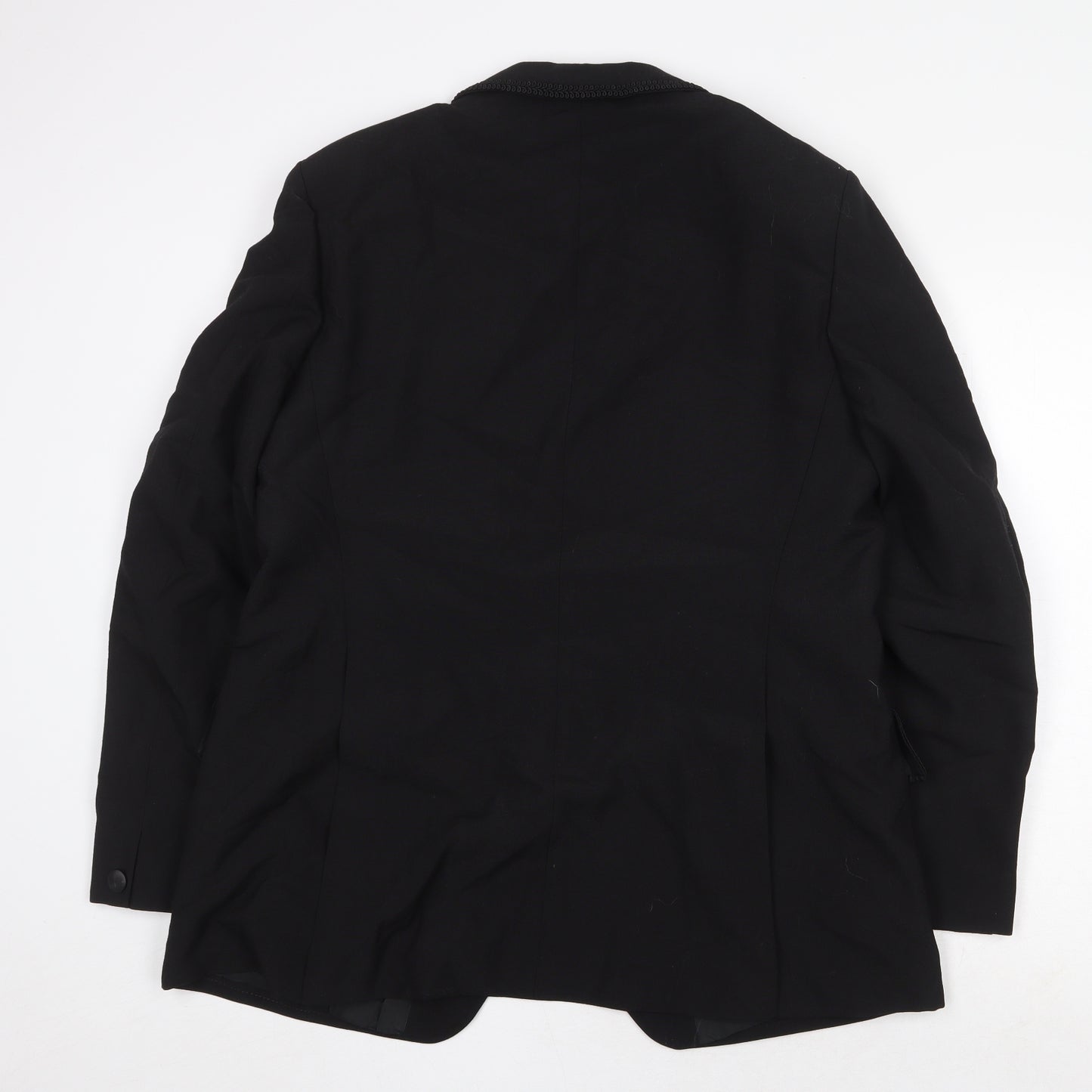 Trevira Mens Black Wool Jacket Suit Jacket Size 40 Regular