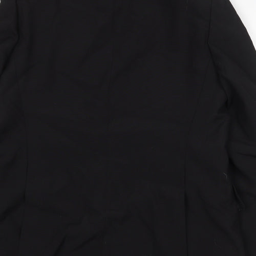 Trevira Mens Black Wool Jacket Suit Jacket Size 40 Regular