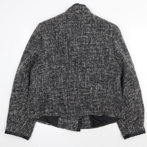 EWM Womens Grey Geometric Jacket Size 16 Button