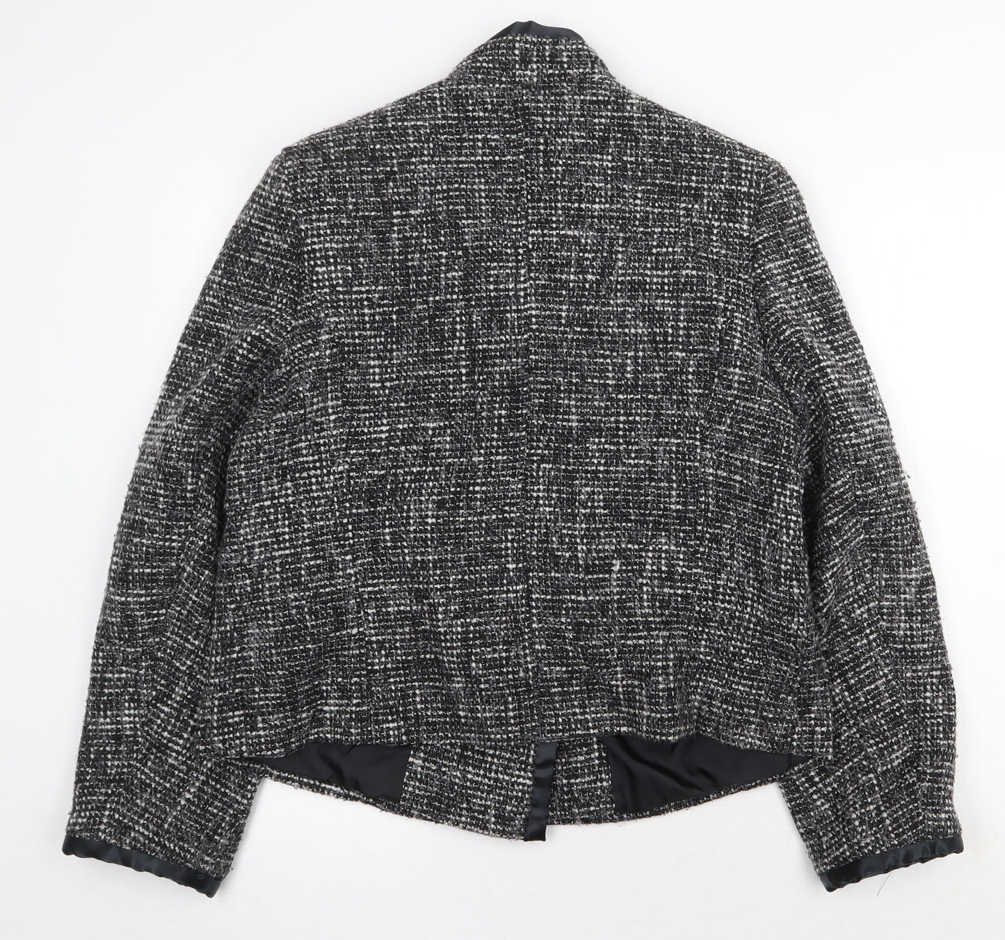 EWM Womens Grey Geometric Jacket Size 16 Button
