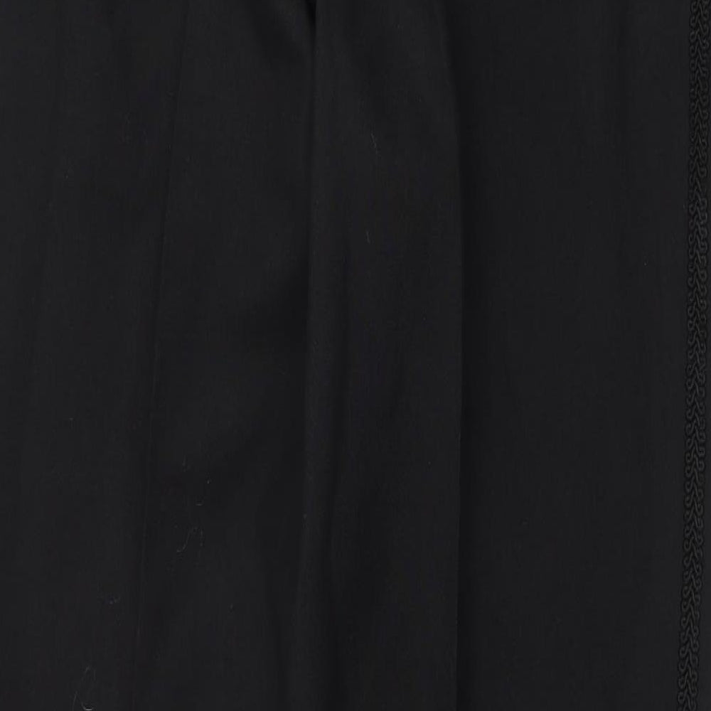 Preworn Mens Black Cotton Dress Pants Trousers Size 36 in Regular Zip