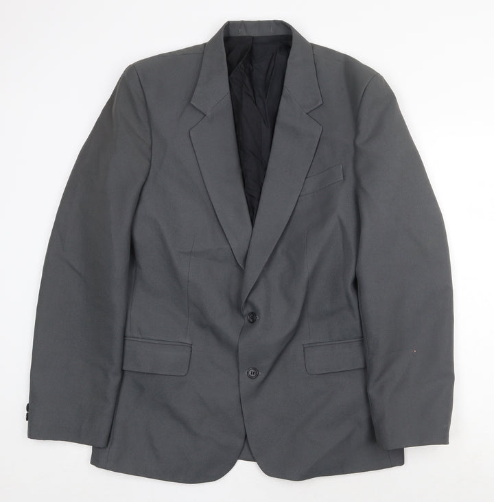 Classic Man Mens Grey Polyester Jacket Suit Jacket Size 40 Regular