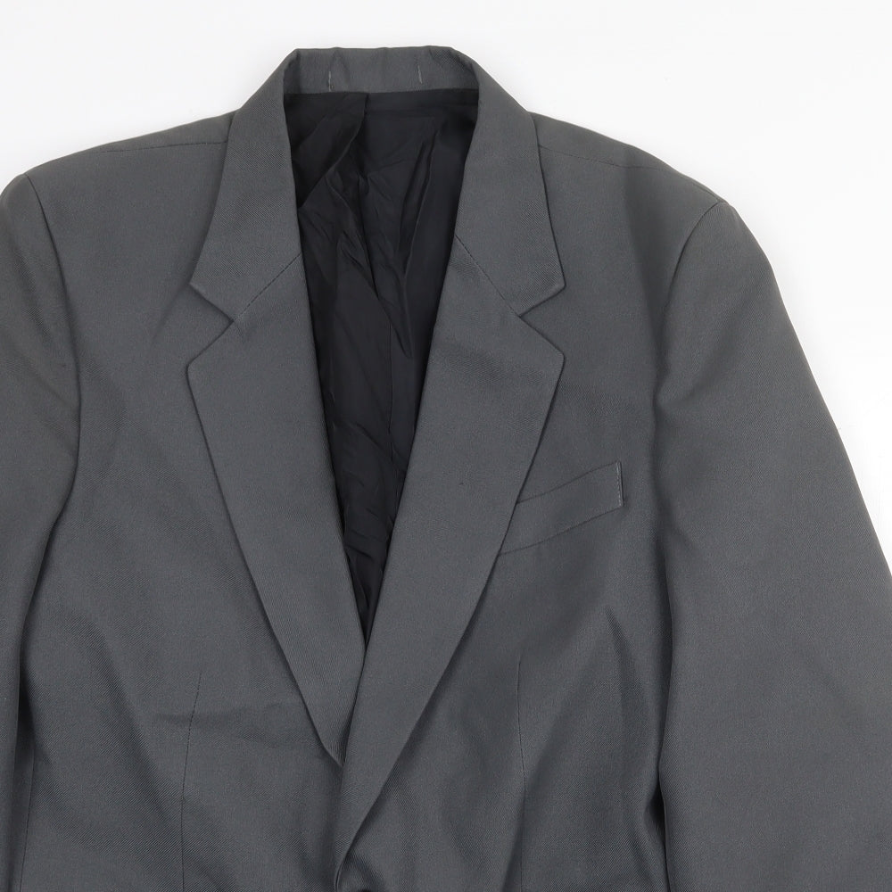 Classic Man Mens Grey Polyester Jacket Suit Jacket Size 40 Regular