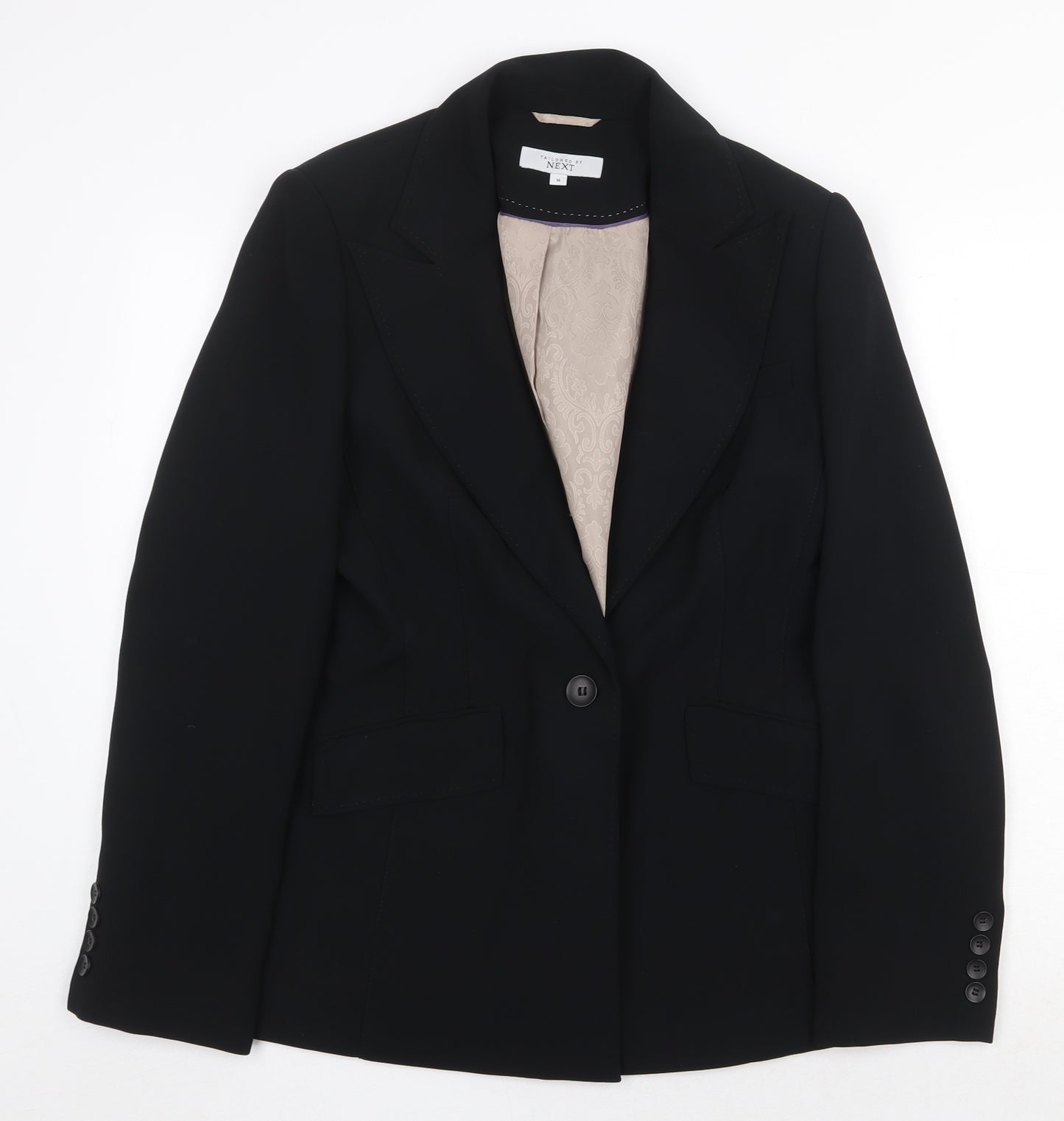 NEXT Womens Black Jacket Blazer Size 14 Button