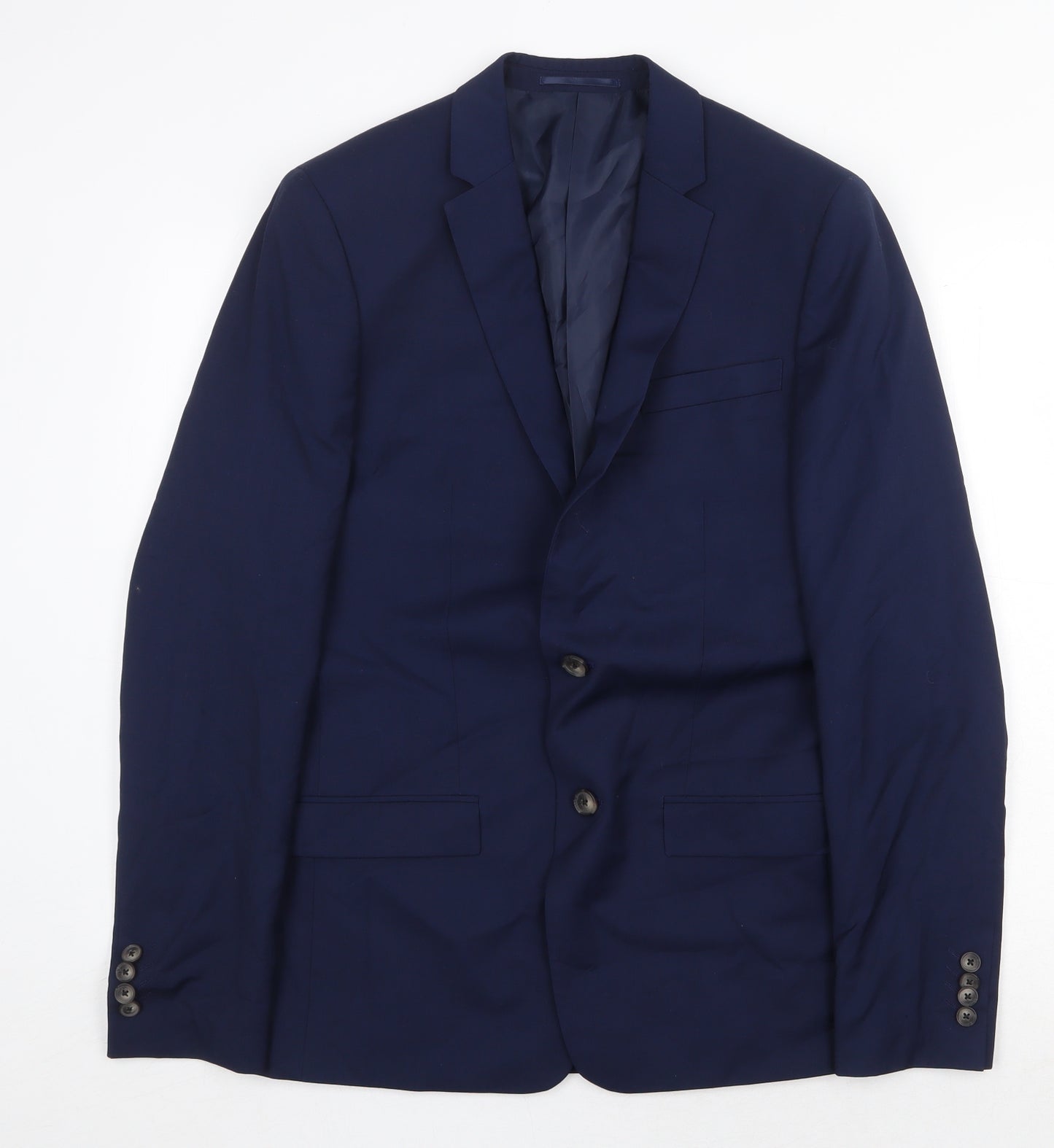 River Island Mens Blue Polyester Jacket Suit Jacket Size 38 Regular