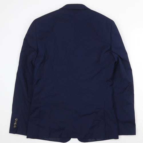 River Island Mens Blue Polyester Jacket Suit Jacket Size 38 Regular