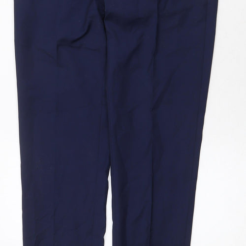 River Island Mens Blue Polyester Dress Pants Trousers Size 32 in Regular Zip