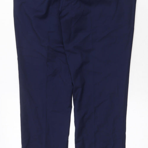 River Island Mens Blue Polyester Dress Pants Trousers Size 32 in Regular Zip
