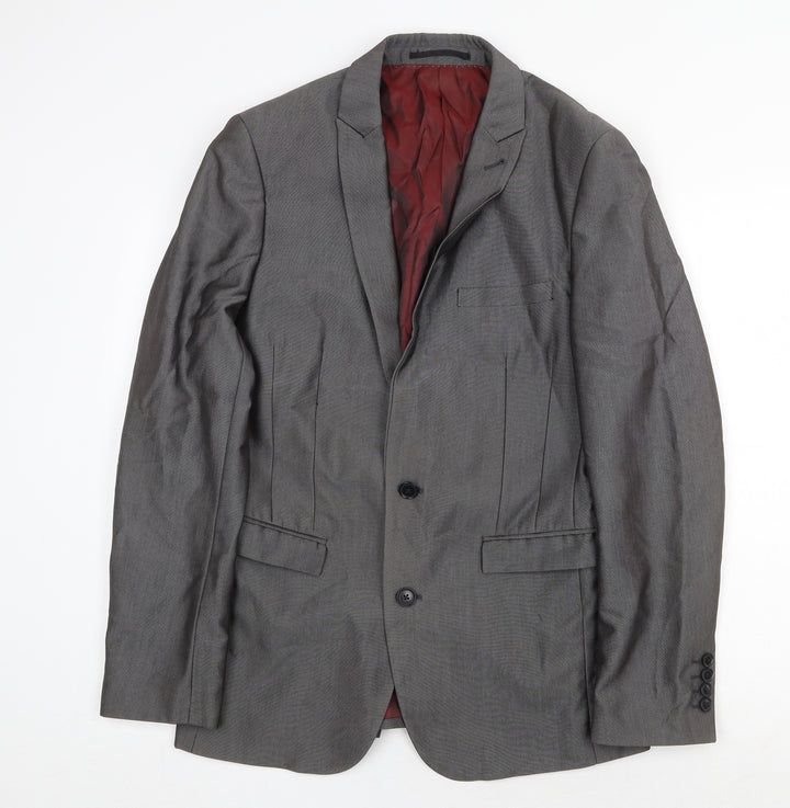 NEXT Mens Grey Polyester Jacket Suit Jacket Size 38 Regular