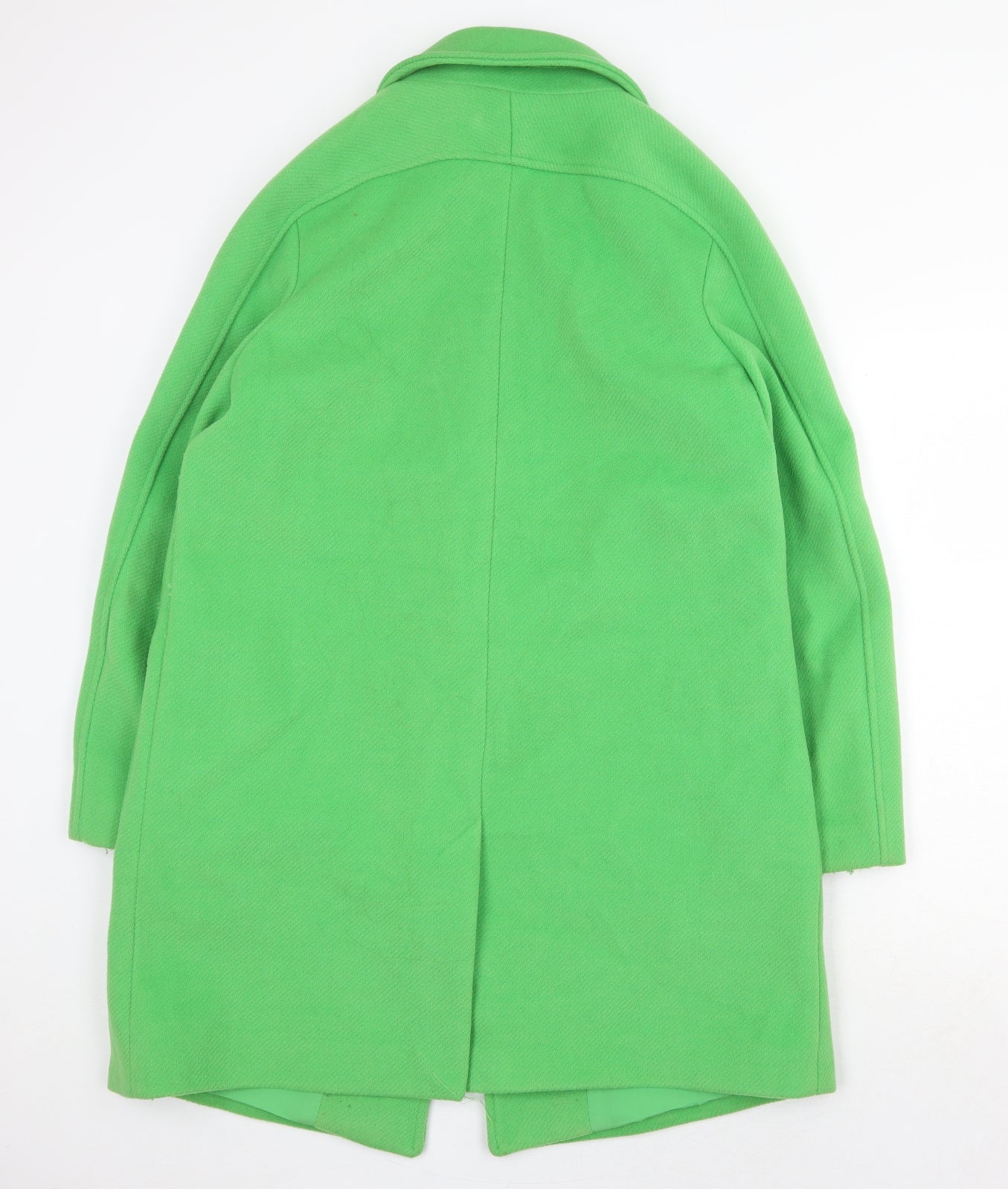Marks and Spencer Womens Green Overcoat Coat Size 14 Button
