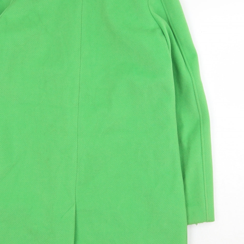 Marks and Spencer Womens Green Overcoat Coat Size 14 Button