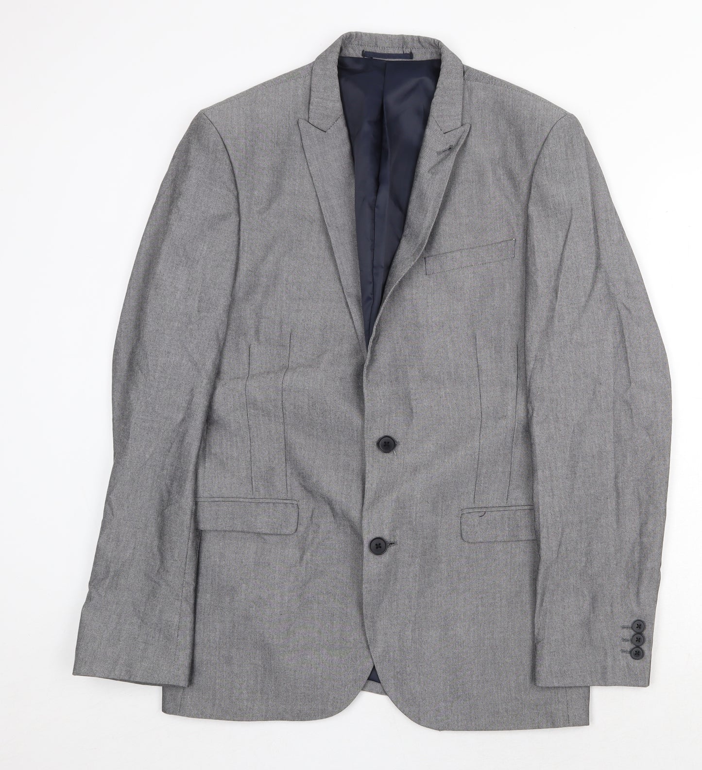 NEXT Mens Grey Polyester Jacket Suit Jacket Size 40 Regular