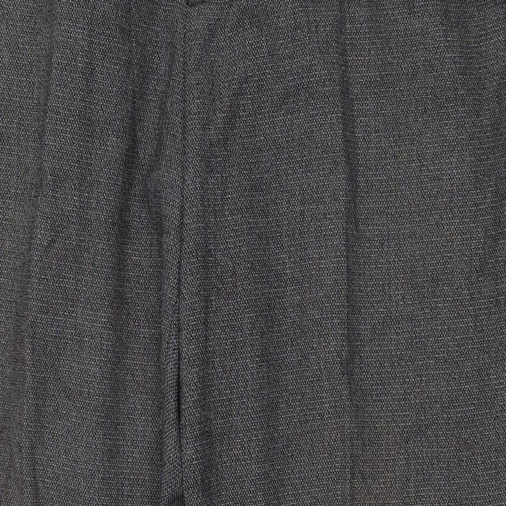 Skopes Mens Grey Polyester Dress Pants Trousers Size 34 in Regular Zip